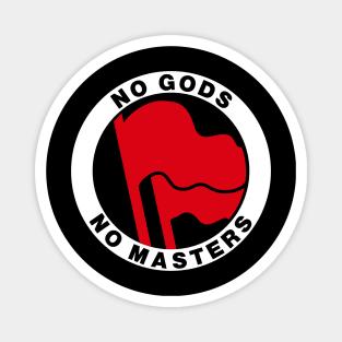 no gods no masters ANTIFA symbol flag Magnet